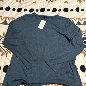 Elegant Blue Long Sleeve Women's Top